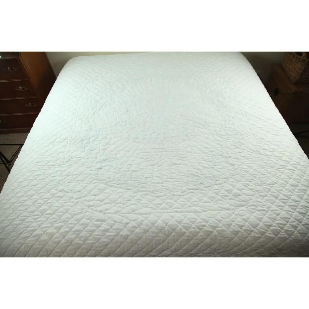 Vintage Needlepoint Bedspread Floral Cottagecore Granny Full 86